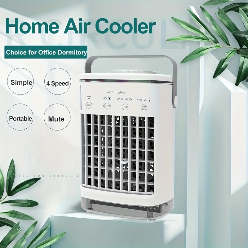 

Air Cooler Fan, Portable Misting Cooler Fan, Personal Space , Humidifier, Mini Usb Cooling Desktop Fan With 4 Wind Speeds For Bedroom, Travel, Office