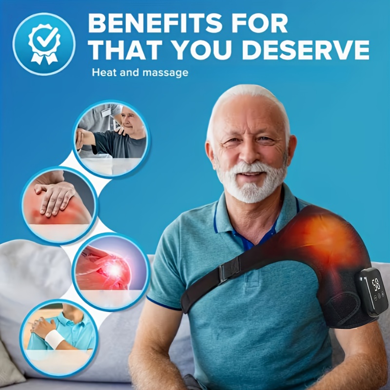 Portable Heating Shoulder Massager, Electric Warm Shoulder Pad, Suitable For Shoulders, 3-level Temperature Control