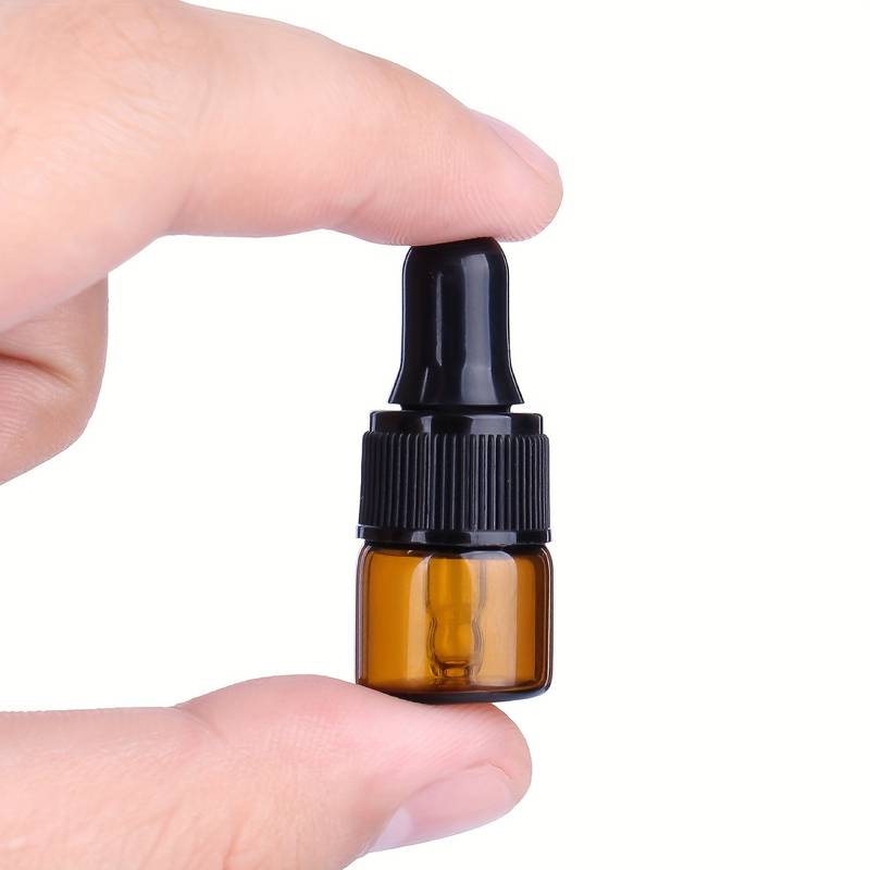 10-Pack 3ml Amber Glass Dropper Bottles – Empty For Essential Oils, DIY Blends