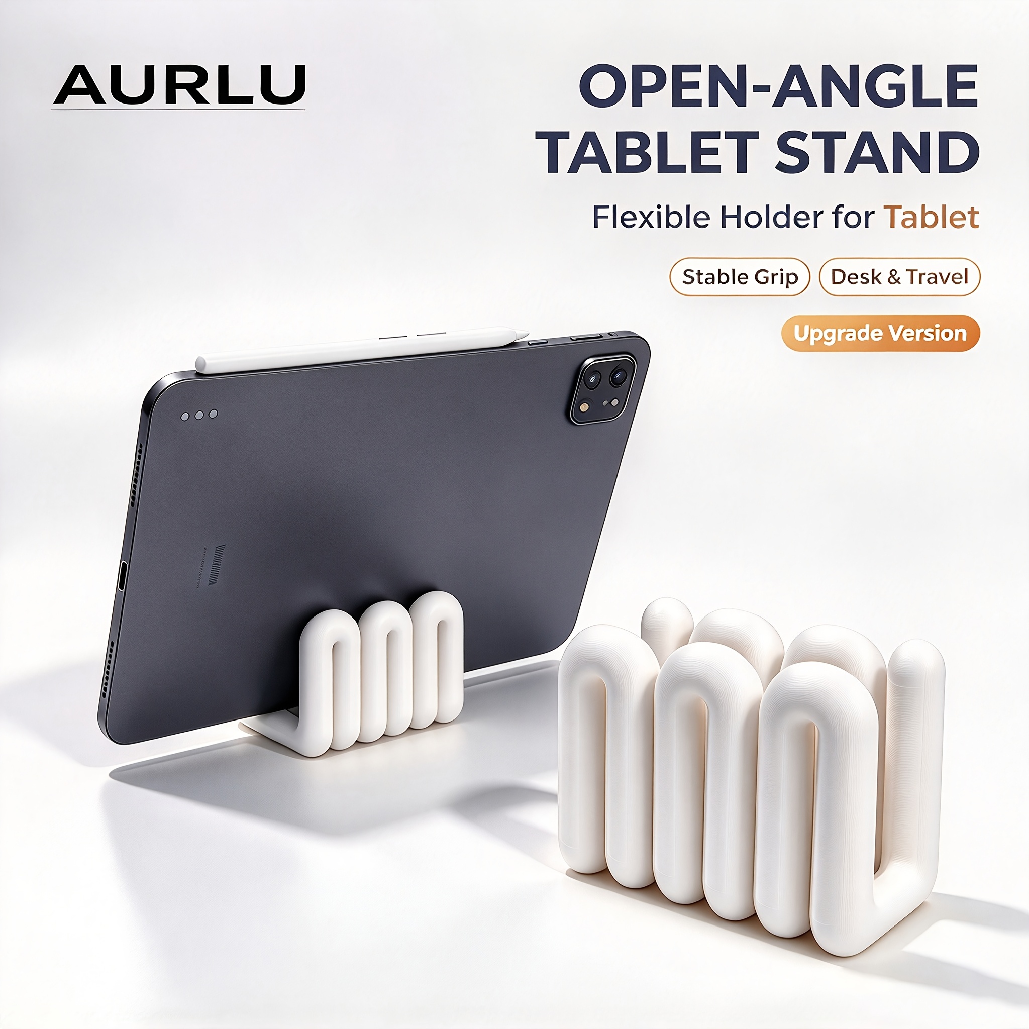 TEMU 1pc, Wavy Pattern Notebook Stand| 3d Printed Desktop Storage Rack| Modern Docking Station, Unique Laptop Storage Stand, Perfect Gift .