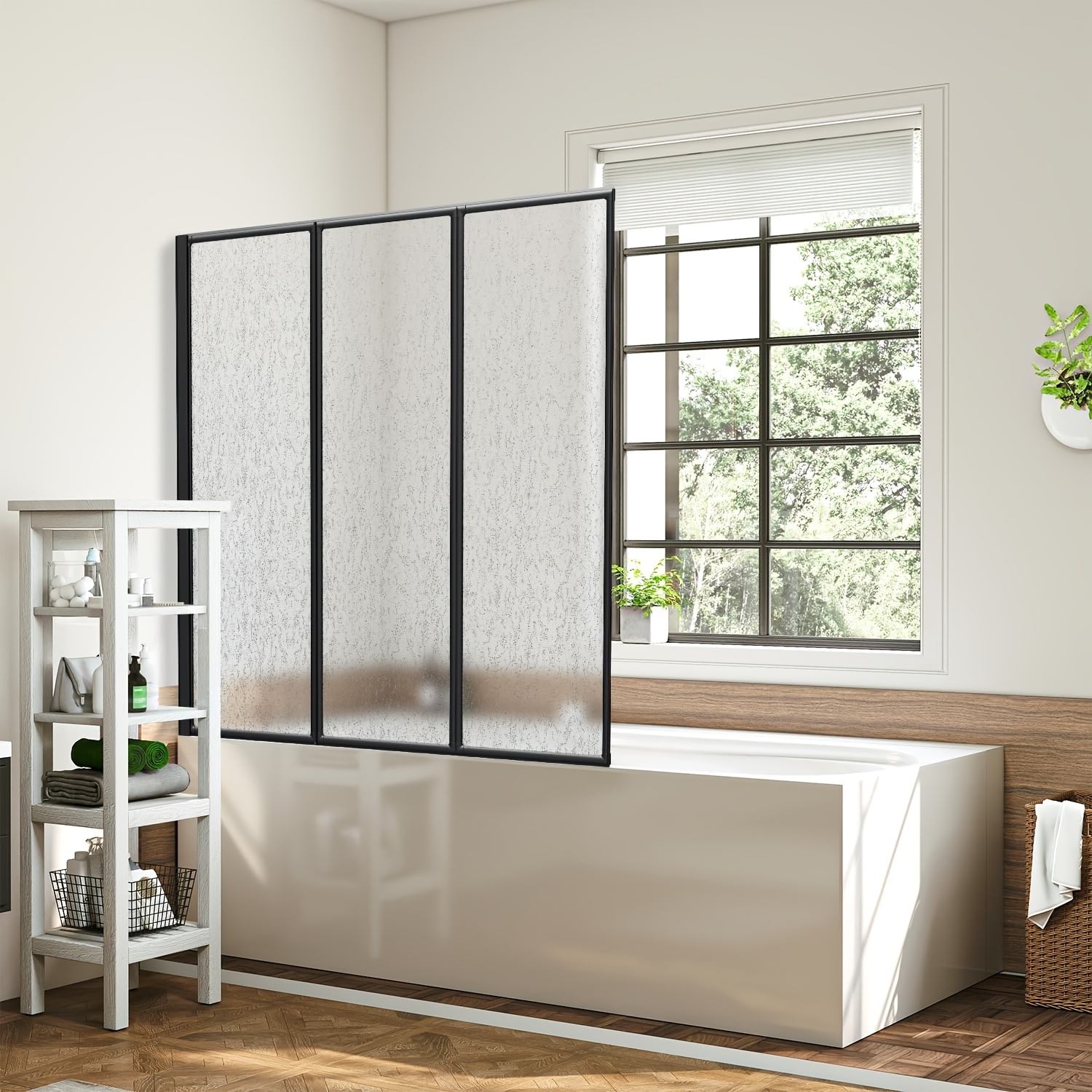 120x140cm Bathtub Shower Screen, , Made Of Shatterproof Ps Plastic With An Frame