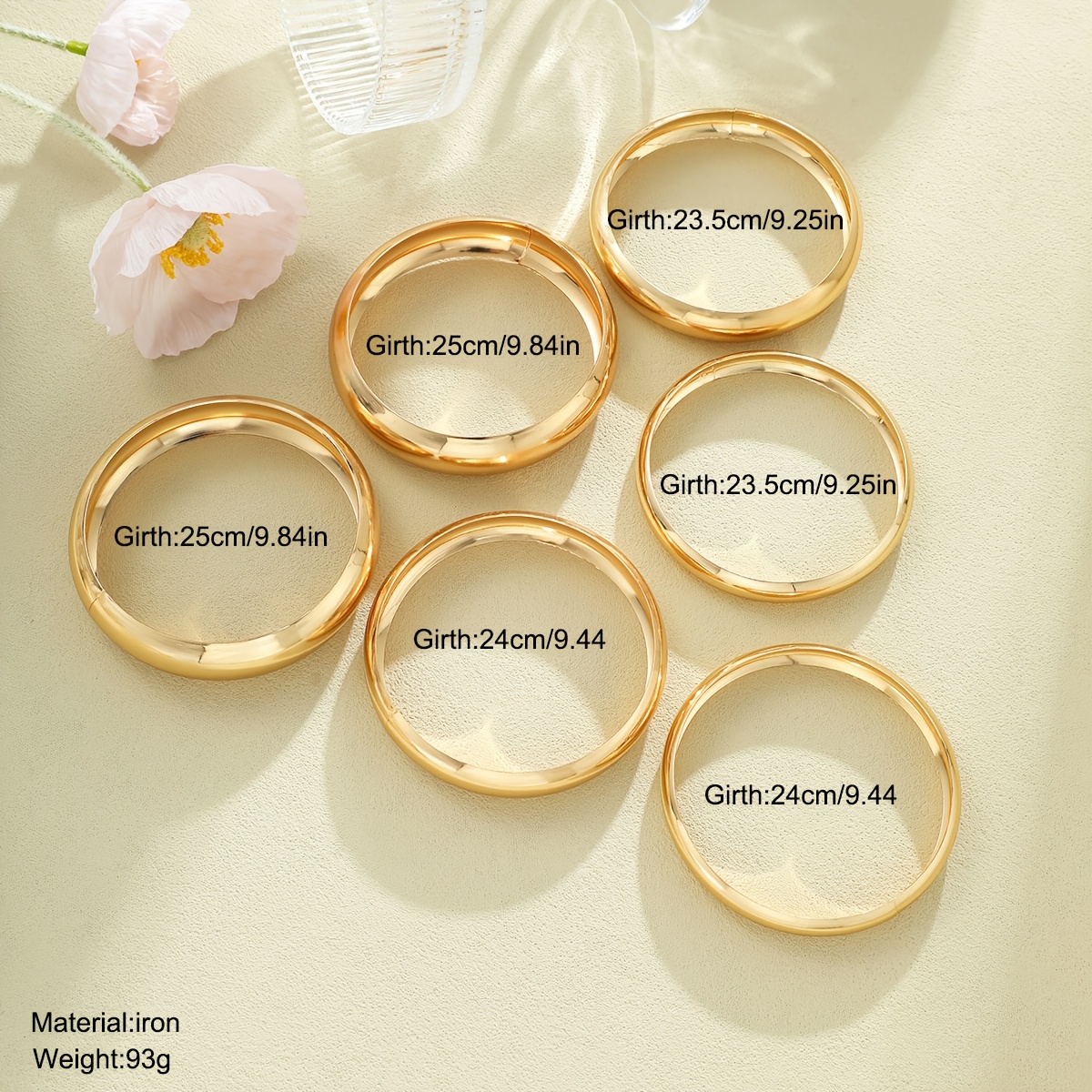 6pcs Retro Punk-Style Stacked Band Bracelet Set for Women