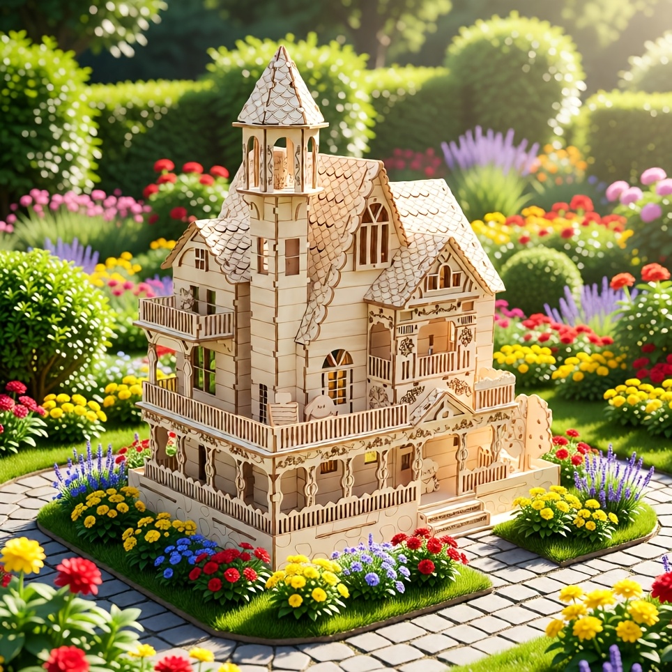 3d Wooden Puzzle- Villa Model Assembly Gift