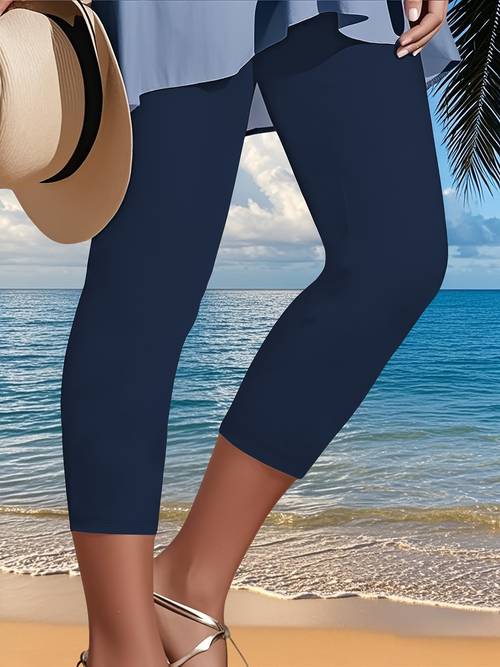 leggings capri super et haute élasticité pour femmes, non-transparentes - pantalons athlétiques ajustés pour course à pied yoga, lavables en machine, couleur , tenue de sport, design , tissu opaque