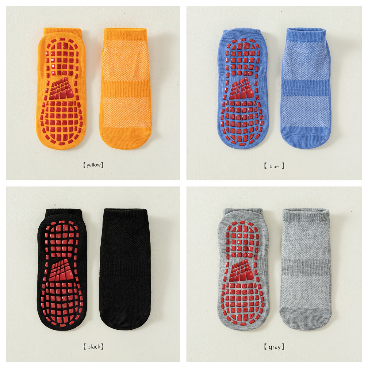 4 Pairs Of Children's Floor Socks Breathable Mesh Spring Summer Autumn, Baby Toddler Socks Non-slip Socks Socks, Children's Trampoline Socks Parent-child Center Amusement Park Socks