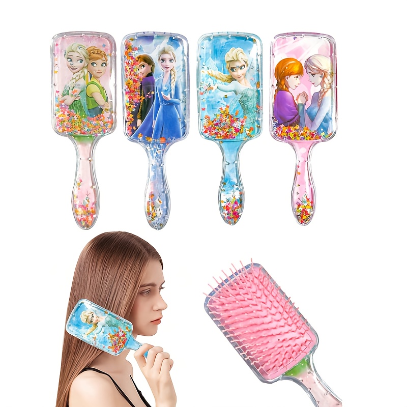 disney     anna hair comb set cute cartoon paddle brush   abs plastic no electricity needed bathroom essential for all hair types details 2