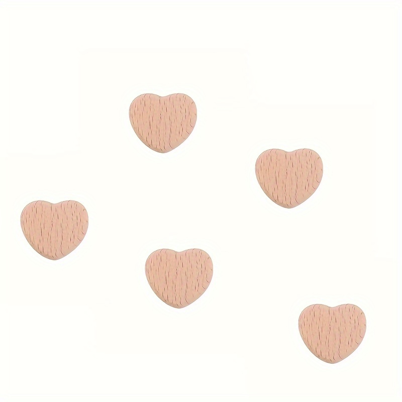 Set Of 5 Solid Color Wooden Beads For Decorative Additions Like Handmade Chains And Bracelets