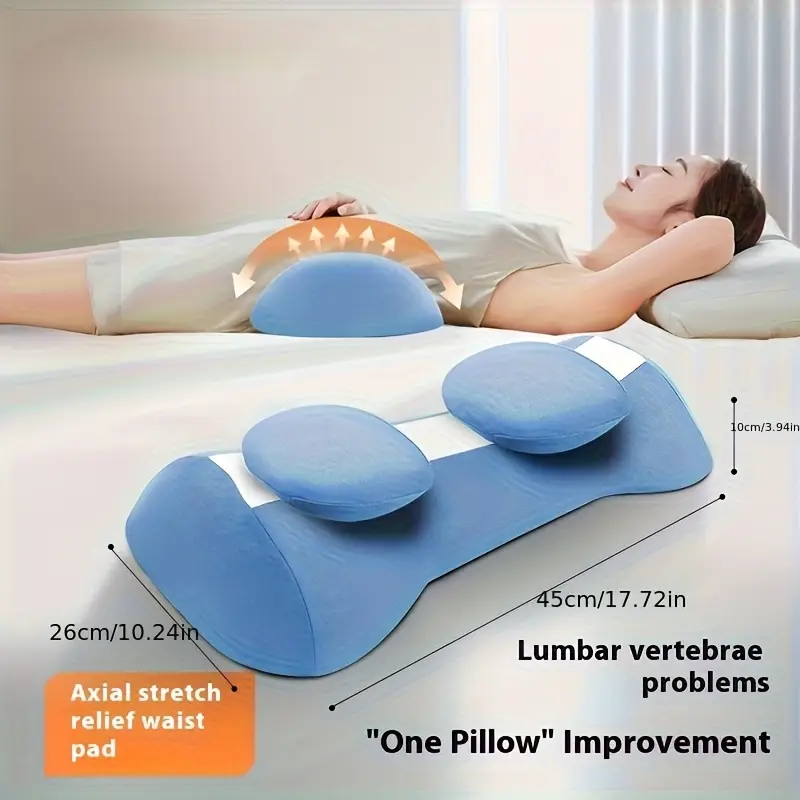 ergonomic 3d contoured lumbar support pillow removable washable magnetic cover with heat relax dual use for office chair bed white no power needed Product details 1