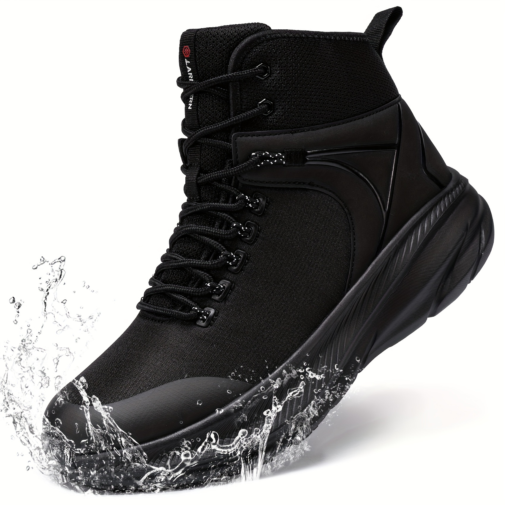 

Dykhmily Waterproof Hiking Boots For Men 6 Inches Slip Resistant Lightweight Tactical Work Boots Police Motorcycle Shoes