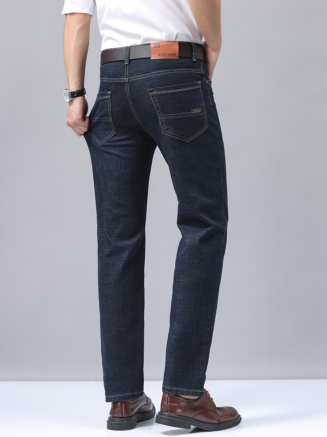 Plus-Size Men'S Comfortable High-Quality Denim Trousers, Suitable for Business, Featuring Stretch, Durability, And Sweat Absorption, Plus Size, Sweat-Resistant