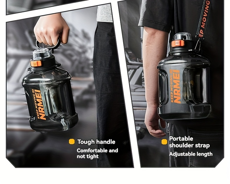 [Sports Water Bottle] One 3000ml Sports Water Bottle With Straw And Tea Infuser, Featuring A Carrying Strap. Suitable For Sports, Fitness, Outdoor Activities, And Camping