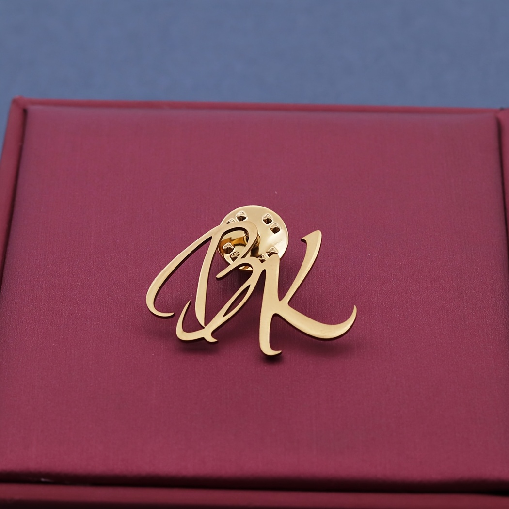 TEMU Spille da artistiche personalizzate con lettere, personalizzato con due lettere, a , personalizzata per abito, miglior regalo Valentino per e