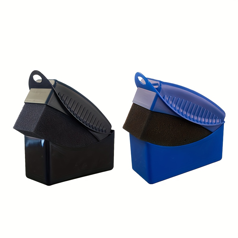 Image of 2pcs Car Brush With Cover - A Crystal Sponge Cleaning Product With Wax Coating, Used For Cleaning Smooth Tires, Interior , Edges And , Facilitating Cleaning And Waxing , With Anti-slip Finger Covers