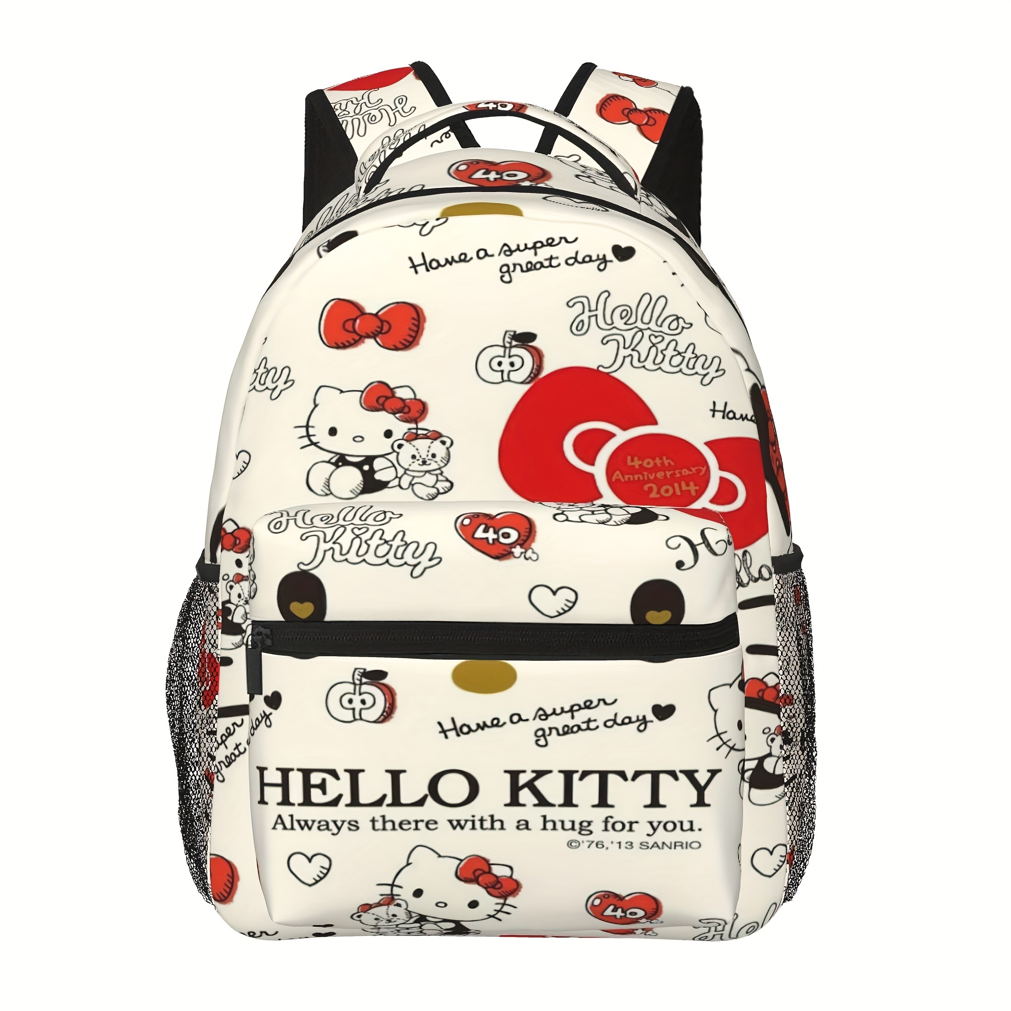 

Sanrio Theme Hello Kitty Backpack Unisex Fashion Schoolbag Lightweight Satchel Travel Bag