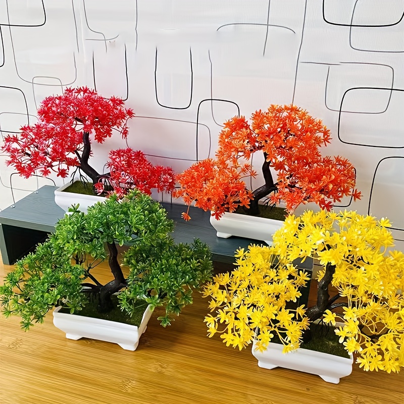 Comprar Bonsái artificial Pequeña maceta de árbol Plantas Flores falsas  Adornos en maceta Decoración del hogar