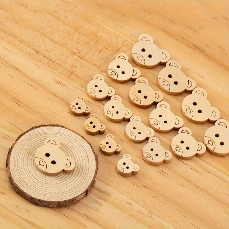 

40 boutons en bois en d' de dessin , boutons de couture en bois jaune en d'animaux pour les manuels de bricolage, les pulls, les chapeaux, les bonnets de séchage et les chemises.