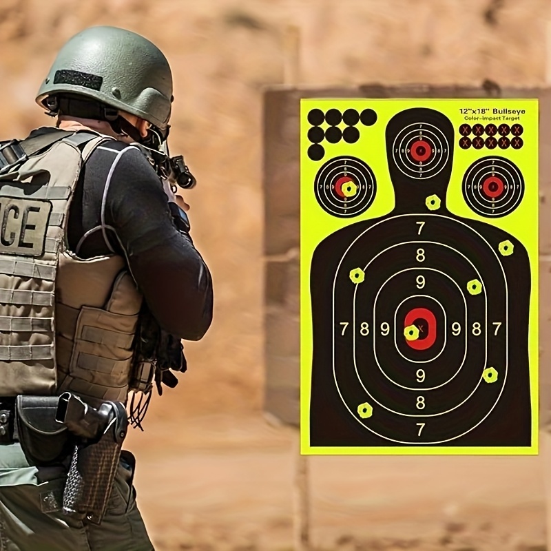 12x18 Inch Silhouette Splatter Targets - Bright Fluorescent Yellow Easily Seen On Impact When Hitting Target for BB Guns, Airguns, Rifles, Indoor And Outdoor Ranges (10/20/50/100 Packs)