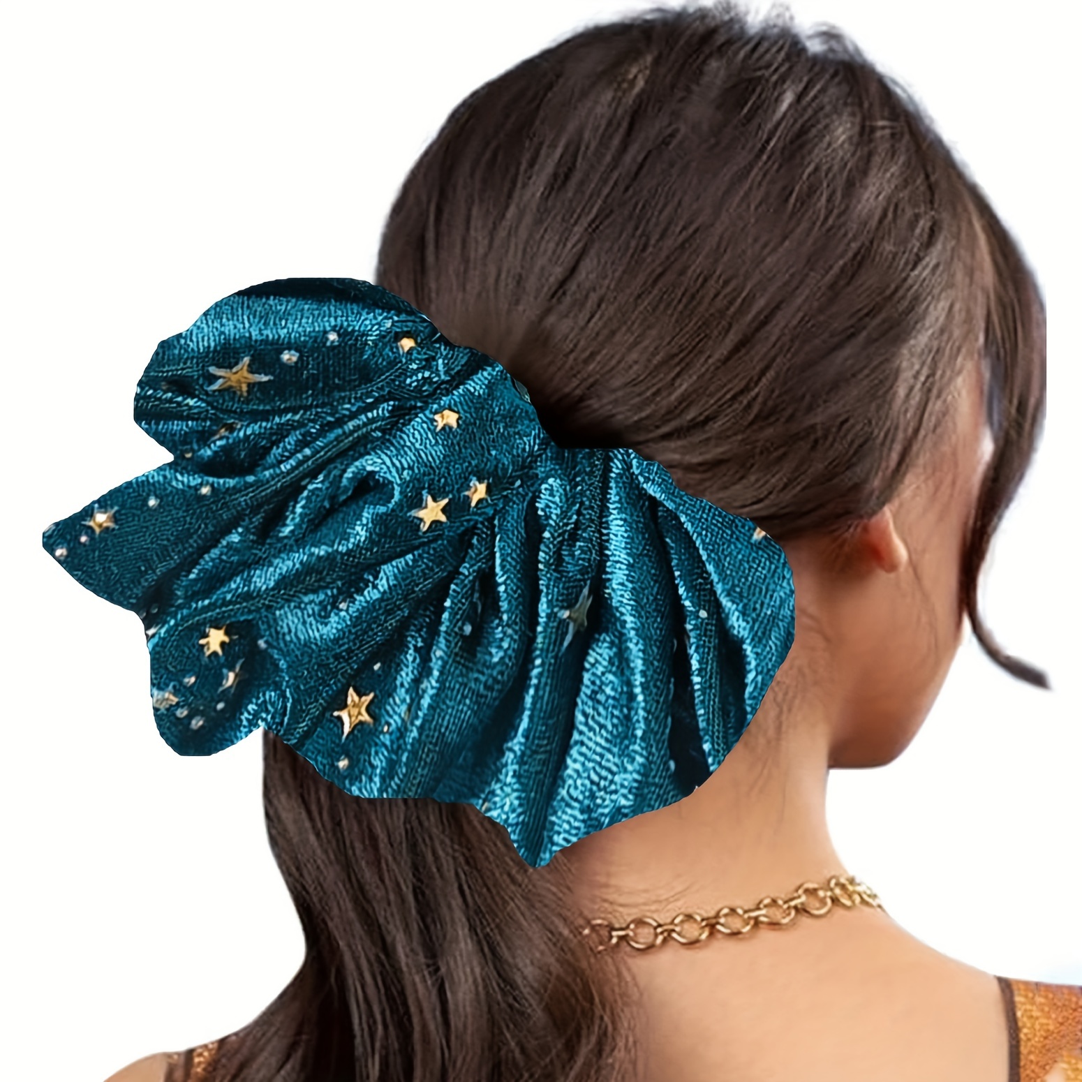 

1pc Elegant Embroidery Hair Tie, Large Size Scrunchies For Women, Daily Accessories