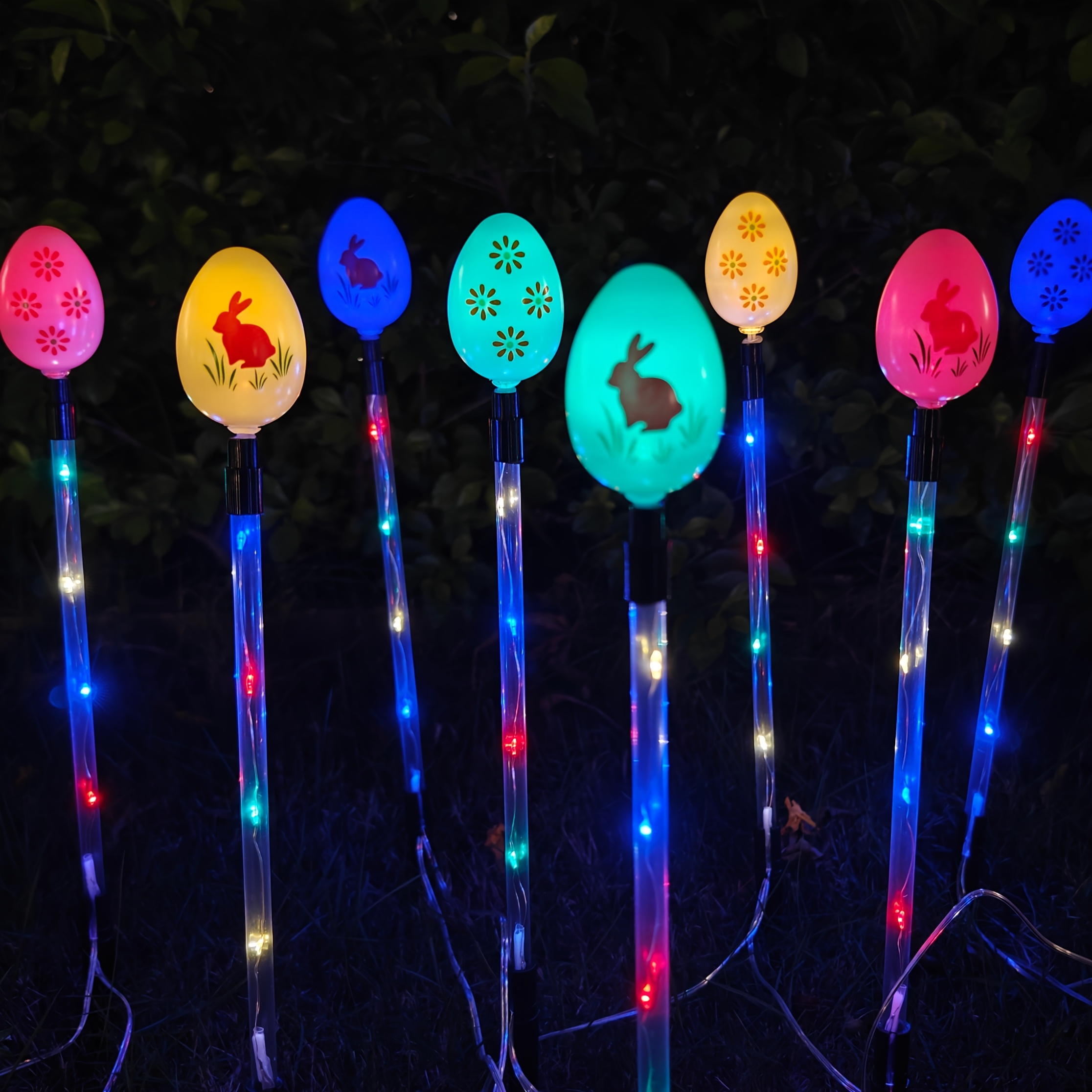 

Upgraded 8pcs Set Of Solar Egg Walkway Lights For Outdoor Easter Decoration, Color-changing Outdoor Easter Lights, -the-dark Easter Eggs, Suitable For Outdoor Porch Lawn Yard Easter Decoration