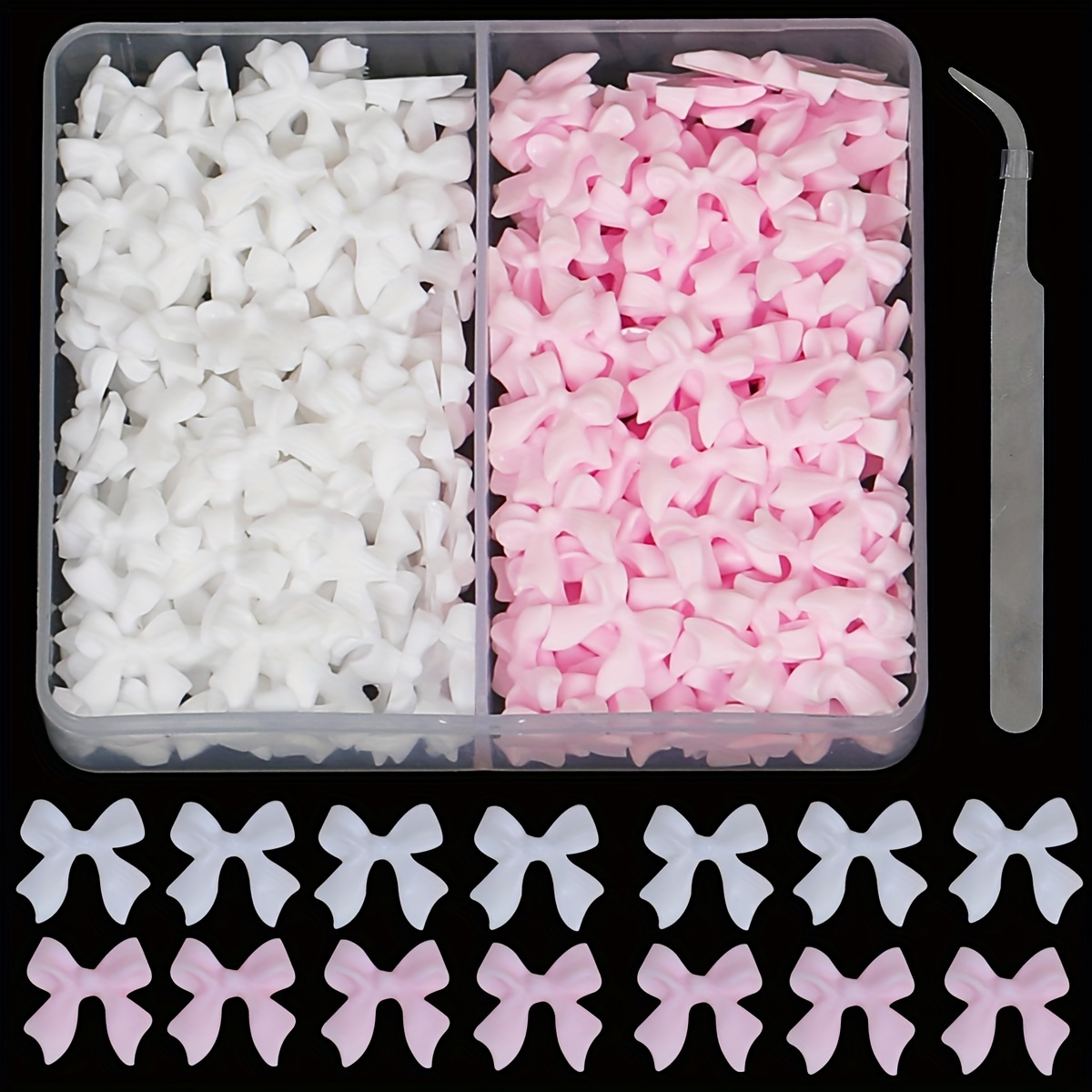 

220pcs 3d Bow Art Accessories, & , -bottomed , Diy , Female Art Supplies For Decor