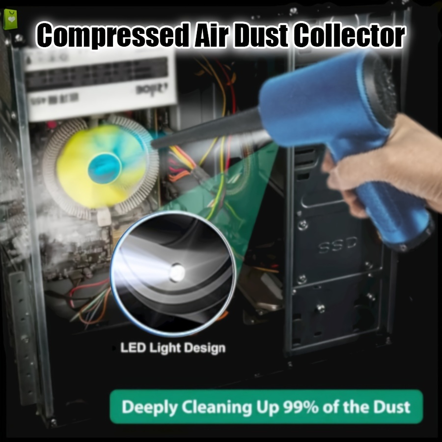 

14 In 1 Compressed Air Dust Collector- Rechargeable Electric Cordless Dust Collector With Led Lights, Electric Air Duster Forcleaning Keyboard & Pc, Dusters-car Dusters