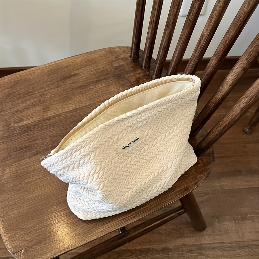 Image of 2025 New Cross-border Cosmetic Bag Women's Sanitary Pad Storage Bag Makeup Bag Organizer Rice Grain Pattern