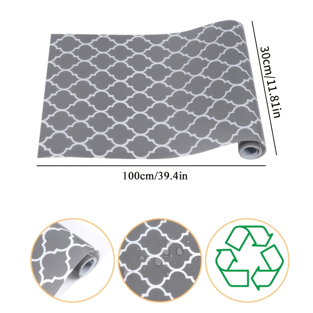 TEMU 1pc Shelf And Drawer Liner For Kitchen Cabinets Non-adhesive, Non-slip Thickened Shelf Paper, Shelves Protector Mats For Dresser Cupboard, Gray,