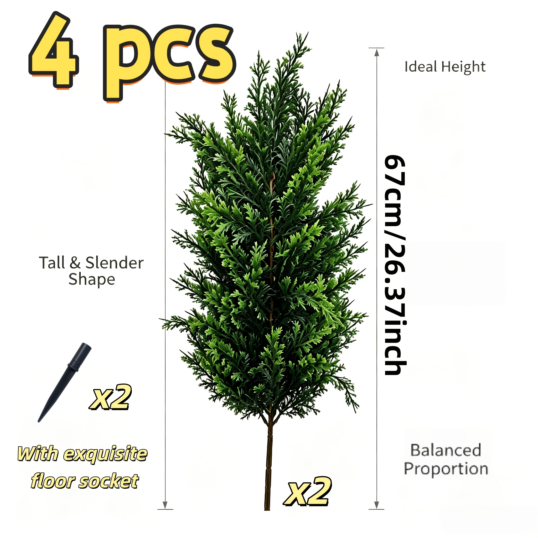 TEMU Set da 4 pezzi - Lussuoso set di alberi di pino finti con radici (2 alberi di pino con aghi e 2 radici), per Natale, Ringraziamento, riunioni a