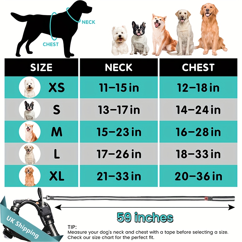 Adjustable No-Pull Dog Harness, Lightweight EVA Material