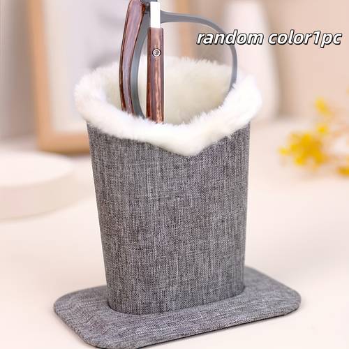 random 2 3pcs plush lined eyeglasses holder stand protective glasses case for desks or nightstands