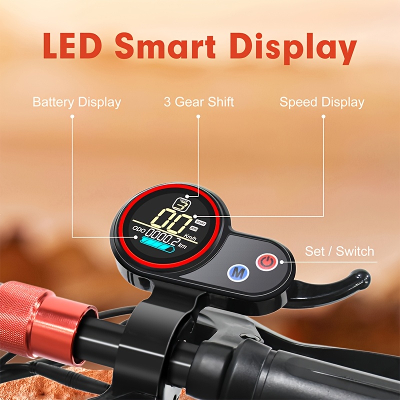 mx-14 500w/740w power, 10 off-road/tubless tire kick electric scooter, foldable   - max range 40km/60km/80km, double suspension & double disc brake, phone charging usb port, rgb ambient light, turn   light, led front light Product details 3