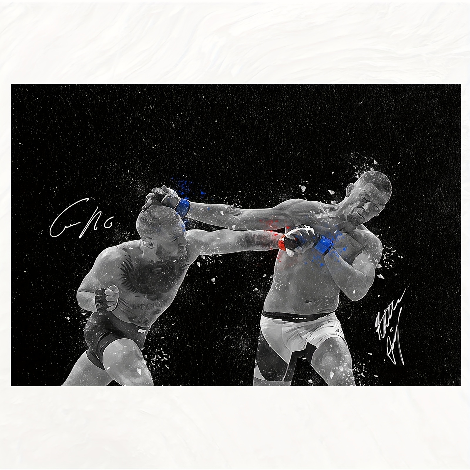 TEMU 2d Flat1 Unframed Mma Art Poster - A Vibrant Sports-themed Canvas Wall Decoration, 12x18 Inches, Ideal For Bedrooms And Entertainment Rooms, For