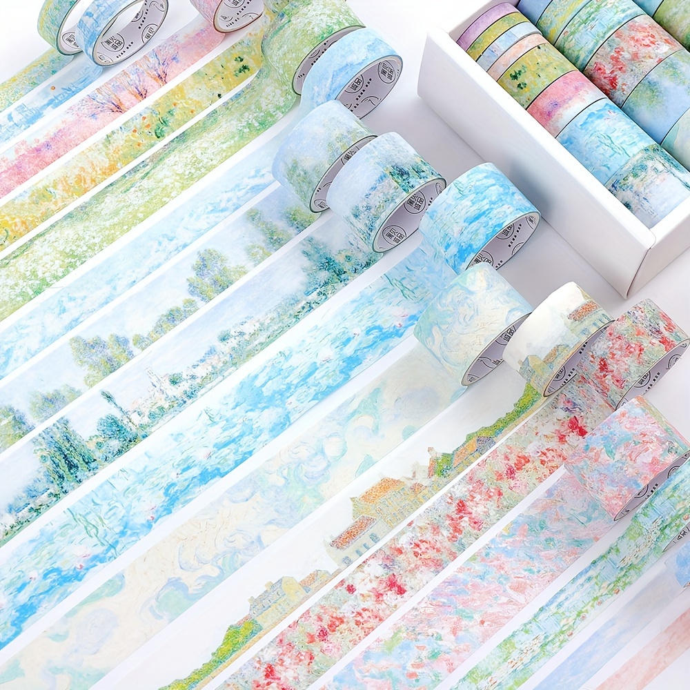 

20 Rolls Vintage Garden Painting Washi Tape Scrapbooking Stickers Tape Set 0.2/0.39/0.59/0.79/0.9 Inch Wide 2m(2.2yards) Long Masking Tapes For Journaling Bullet Journals Planners Stationery Supplies