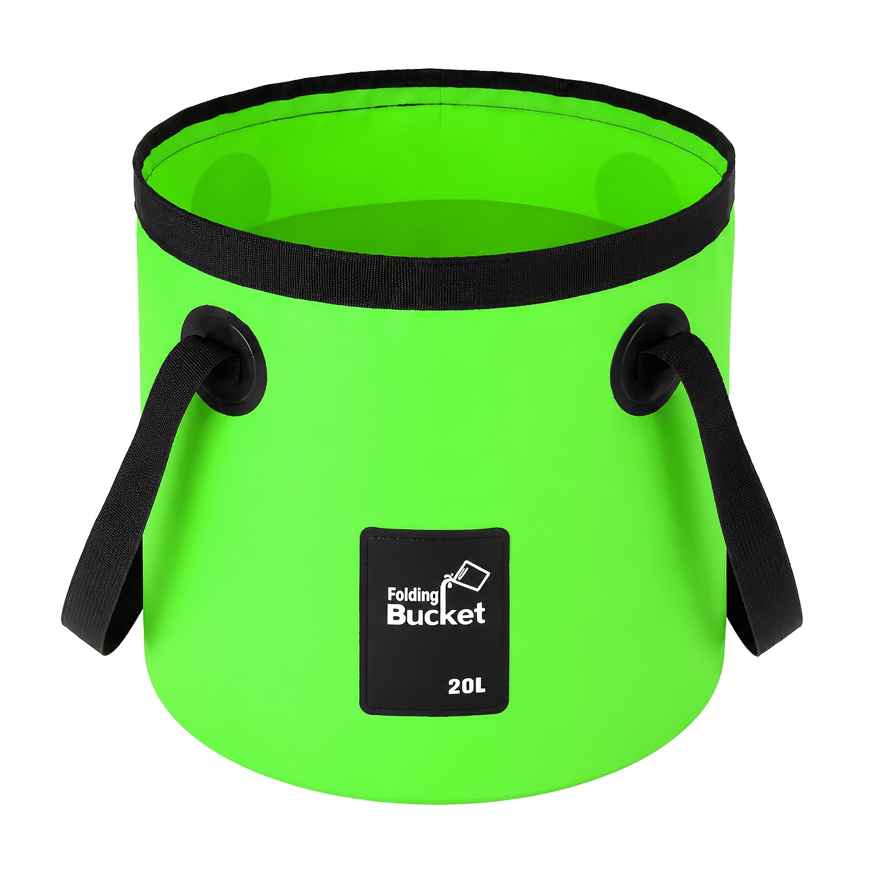 TEMU 1 Foldable Bucket, 20l Green Collapsible Bucket With Handle, Portable Pvc Bucket, Space-saving Equipment Suitable For Camping, Outdoor