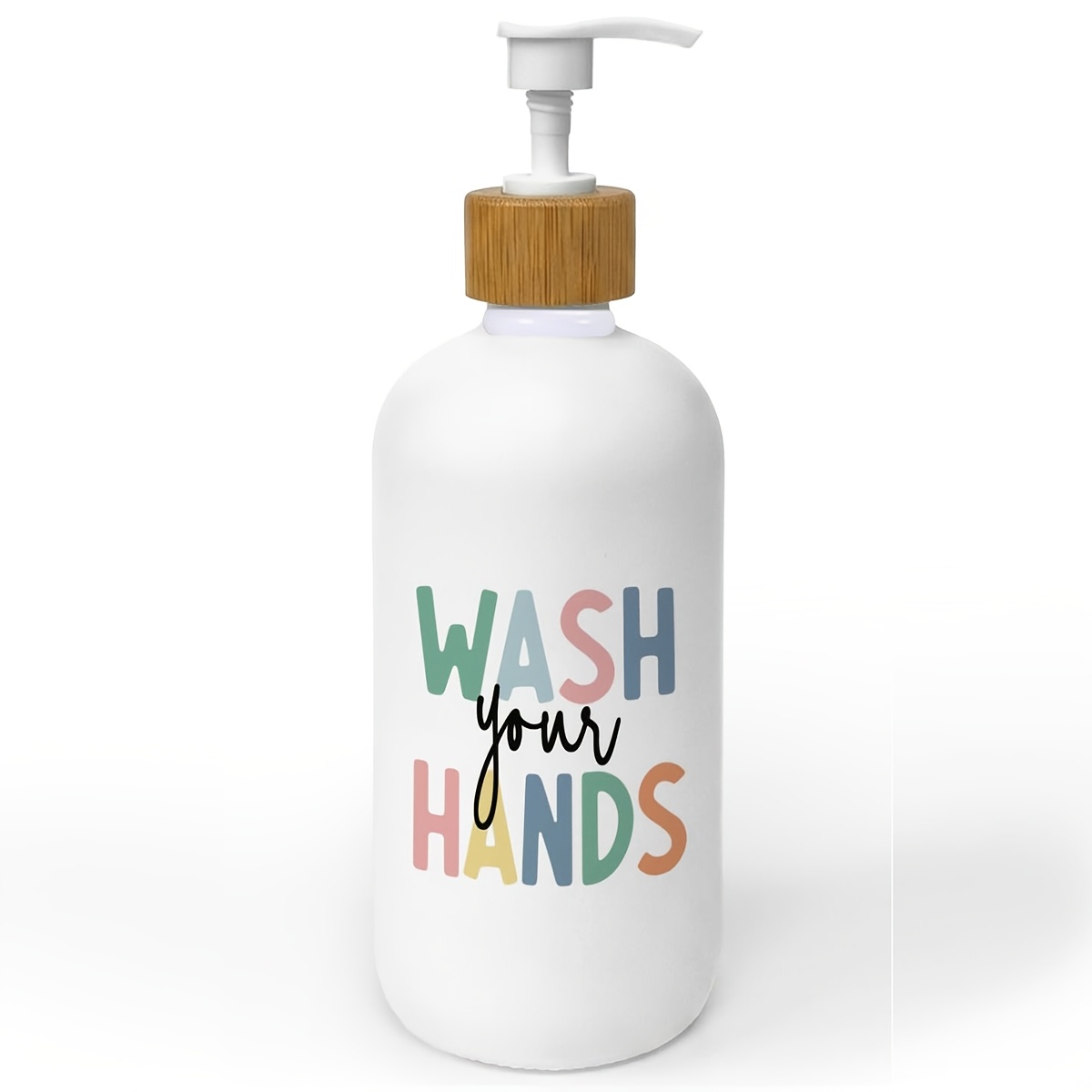 TEMU Boho Colorful Bathroom Soap Dispenser With Pump - Refillable Plastic Hand Soap Container Suitable For Decor, -free Countertop Hand Holder, Pump