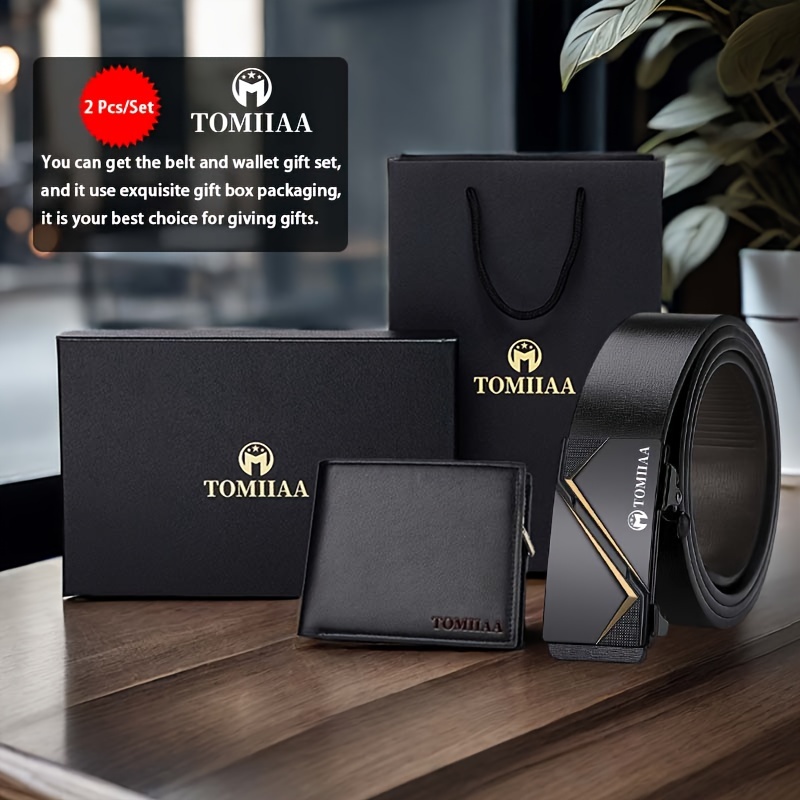 

2-in-1 Genuine Leather Men's Belt And Wallet Gift Set