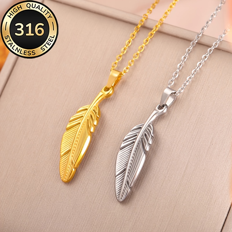 Women's Exquisite Feather Design 18K Gold Plated Necklace