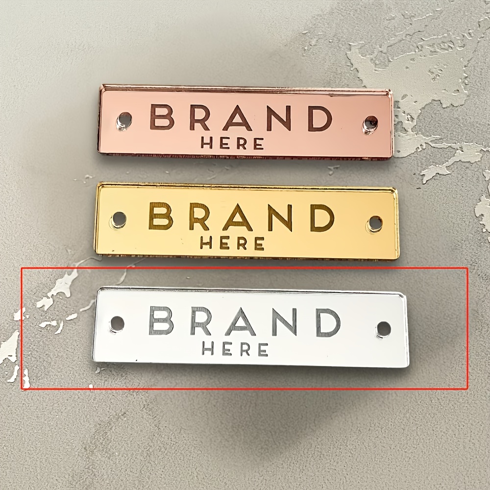 TEMU Etichette personalizzate per marchi, cartellini aziendali, etichette per indumenti, cartellini a specchio in acrilico per piccole imprese,
