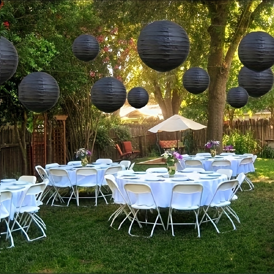 

12pcs Black Paper Lanterns Party Decorations For Birthdays Weddings And Special Occasions