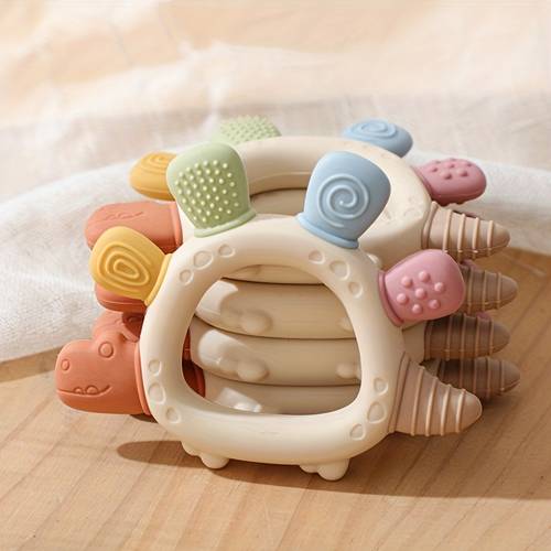 colorful forest teething toy for babies handheld teething cute cartoon silicone teether baby silicone chew toy infant teether newborn bath gift christmas and halloween present