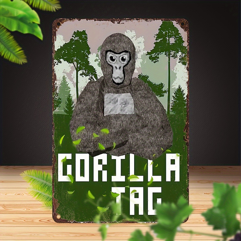 

Gorilla Tag Themed Aluminum Decorative Sign 8x12 Inches - Multipurpose Wall Hanging Art For Home, Office, Bar, Club, Cinema, Cafe - Durable, Moisture-resistant, Enhanced Bend Resistance