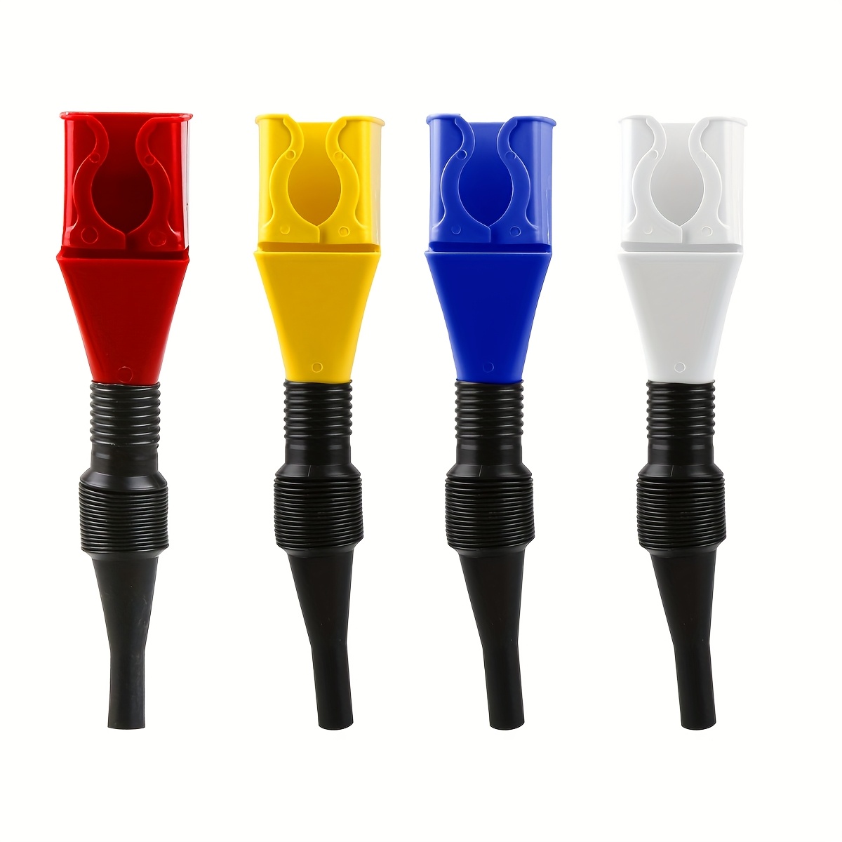 Set Of 4 Draining Tools With Snap Funnels, Versatile Retractable Oil Funnel, And Plastic Clasp Funnel Suitable For And Motorcycles