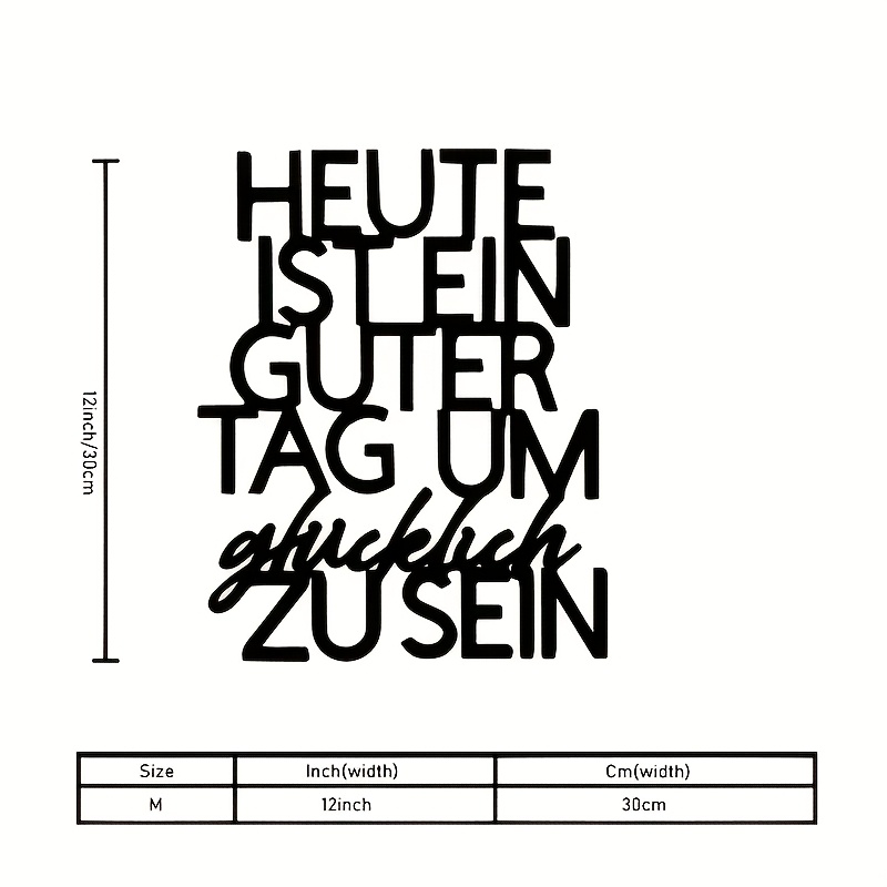 E-shop deutsches inspirierendes Zitat Metall Wandkunst - "Heute ist ein glücklicher Tag" Vintage Eisen Dekorative Wandbehang, langlebig für