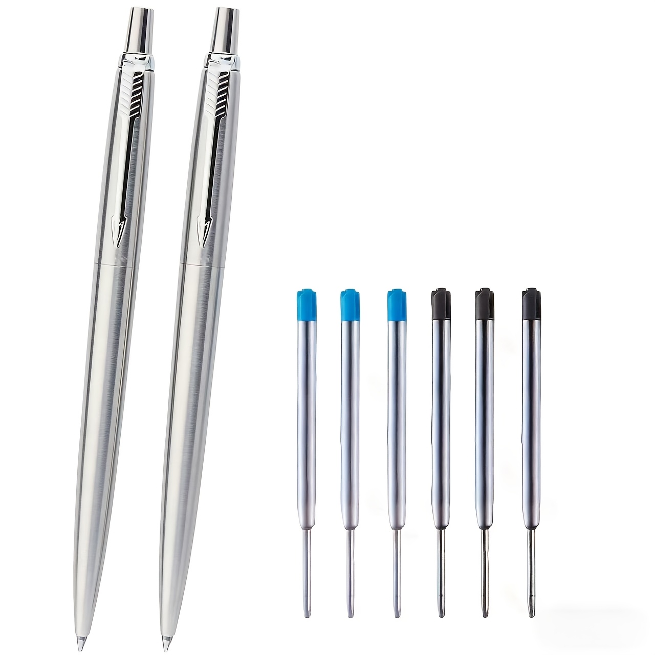 Image of 8pcs.im Premium Chrome-colored Executive Set | Pencil And Ballpoint Pen | Premium Writing Tools, Office Signature Pen, Suitable For Board Meetings
