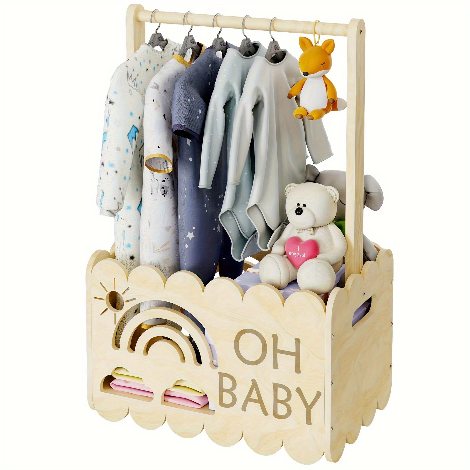 Storage Basket Wooden Shower , And For Shower Wooden Basket Gifts, , Suitable For Pregnancy Gifts For New Parents, Shelf Baskets
