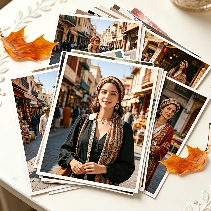 TEMU 10 piezas de fotográficas personalizadas para pared de fotos DIY - Hojas de papel para fotos de 3/4/5/6/7 pulgadas, estilo bohemio para