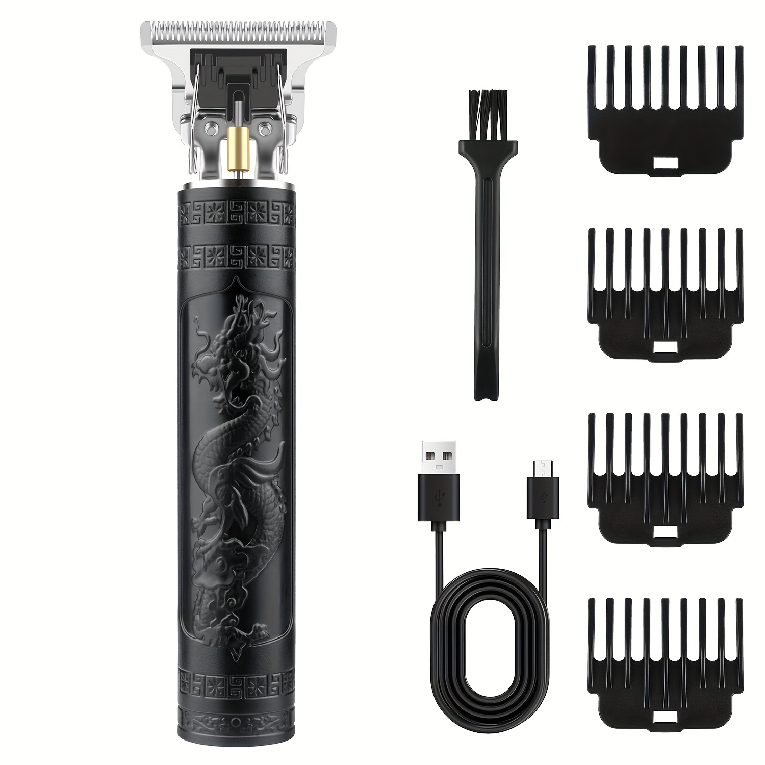 TEMU Men's Cordless Hair Clippers & Beard Trimmer Kit, Precise , Includes Guide Combs & Accessories, Rechargeable Hair Trimmer