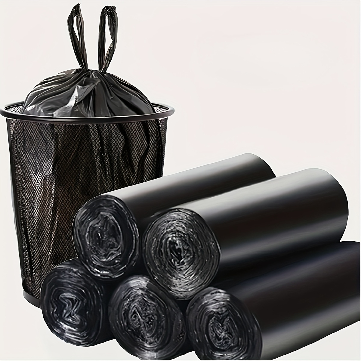 78pcs Thickened Portable Garbage Bag, Black Large Trash Can Bag, Suitable For Kitchen, Living Room, Bathroom, Office, Outdoor, Etc., Plastic Bag, Essential Household Cleaning Supplies