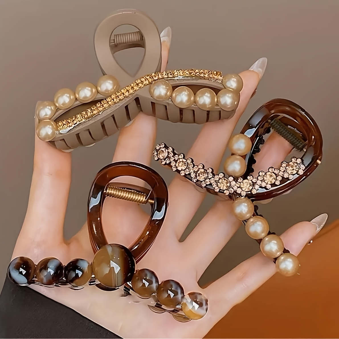 TEMU 1pc Elegant Women's Hair Clip - Claw Clip Set, , Stylish Hair Accessory And Gift Choice, Fashion Hair Accessory | Vintage Style | Decoration,