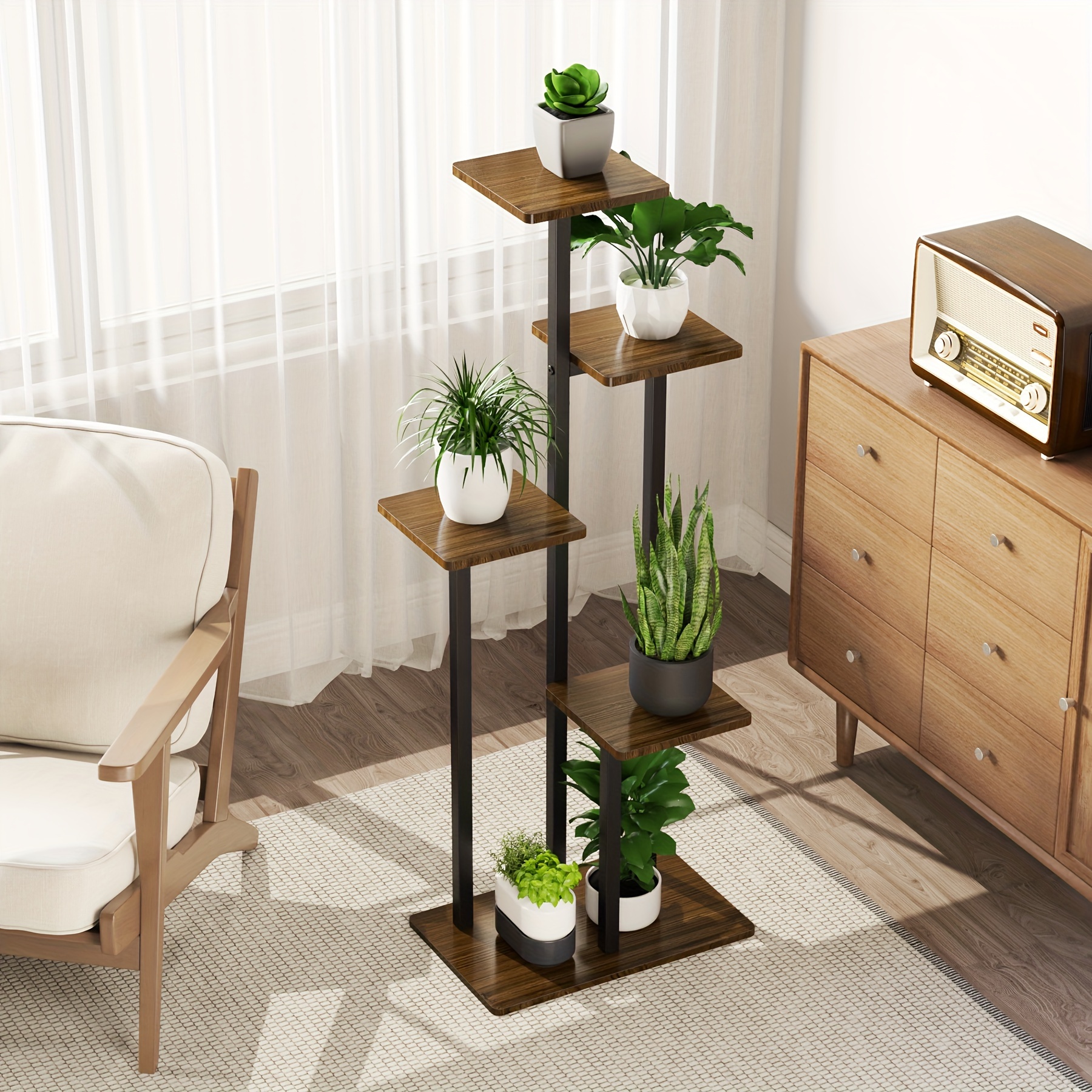 

5 Tier Plant Stand Indoor, Multi-layered Plant Stands For Multiple Indoor Plants, Corner Flower Stand For Living Room, Elegant Vintage Design Plant Shelf